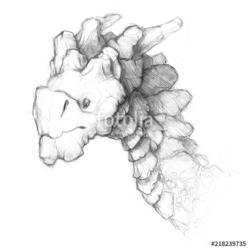 500x500 Tattoo Art, Sketch Of A Dragon Head. Stone Dragon. Mythical - Mythical Creatures Sketches
