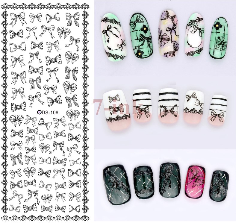 788x745 Stickers For Nail Art Diy Design Sketch Lace Bow Nail Wraps - Nail Art Sketch