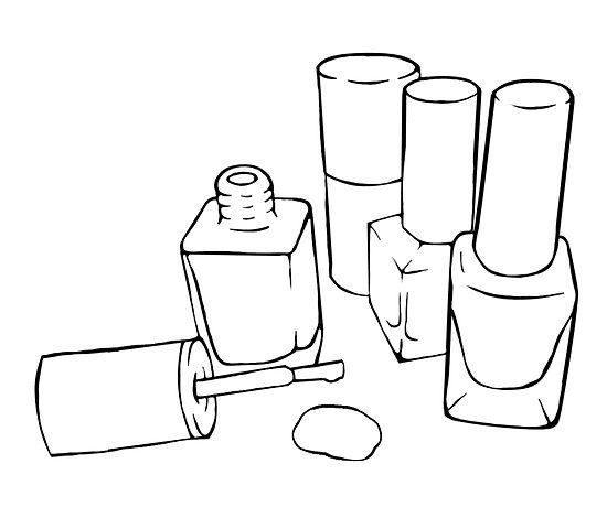 550x460 Nail Polish Bottle Outline Drawing Posters By Penelope Battersby - Nail Polish Sketch