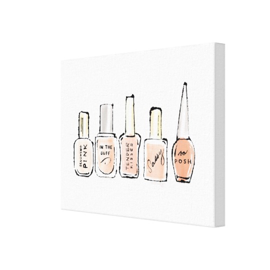 540x540 Wild Apple Modern Pink Nail Polish Sketch Canvas Print - Nail Polish Sketch