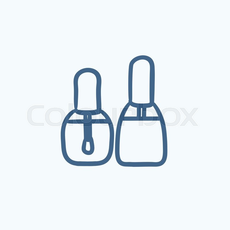 800x800 Bottles Of Nail Polish Vector Sketch Icon Isolated On Background - Nail Polish Sketch