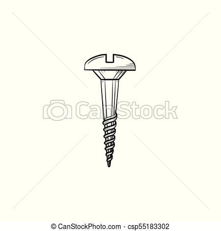 450x470 Screw Hand Drawn Sketch Icon. Screw Hand Drawn Vector Icon - Nail Sketch