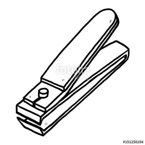 500x500 Nail Cutter Cartoon Vector And Illustration, Black And White - Nail Sketch