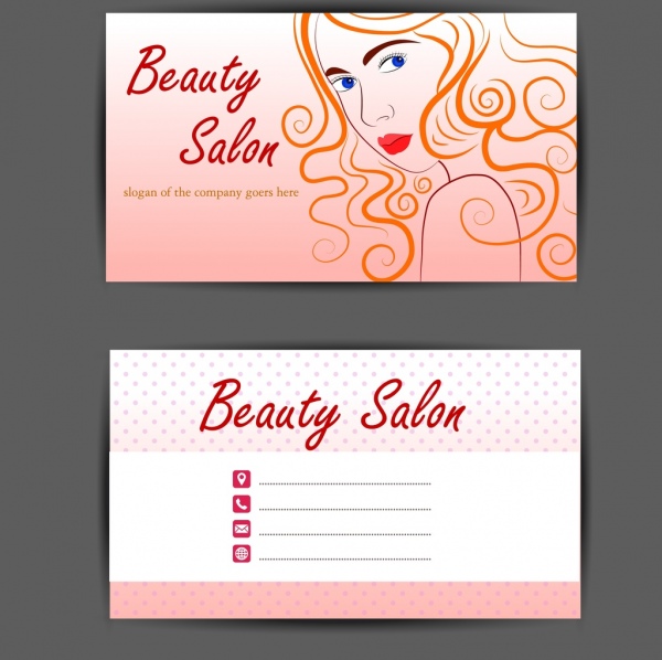 600x598 Beauty Salon Name Card Template Beautiful Woman Sketch Free Vector - Name Sketch