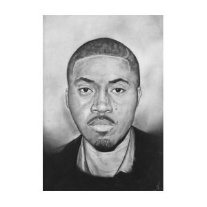 300x300 Nas Drawing By Ania Kuchta - Nas Sketch