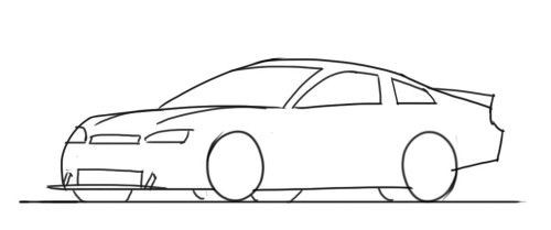 500x209 How To Draw A Nascar Race Car Step By Step Face Paint - Nascar Sketch
