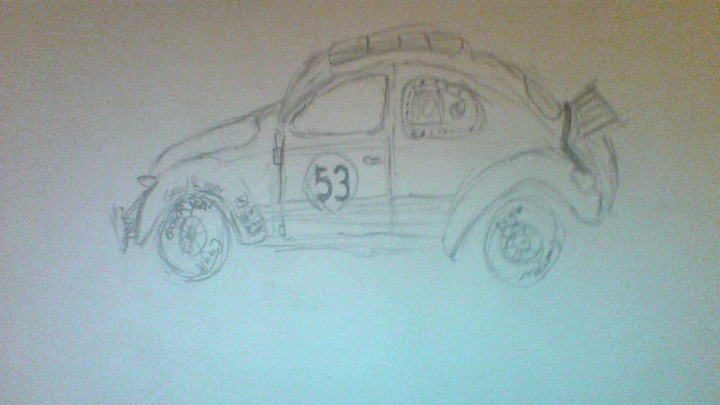 1024x576 Nascar Herbie Sketch By Thedarklatios47 - Nascar Sketch