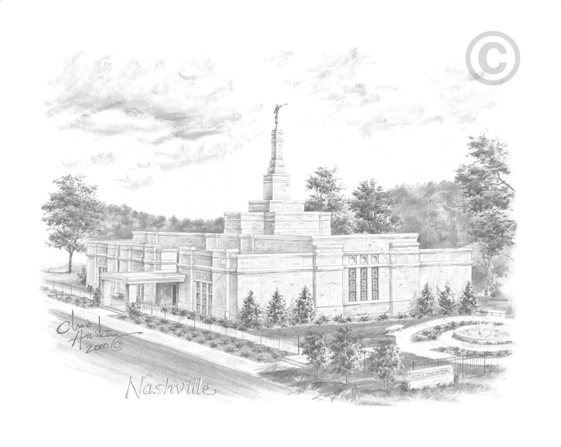 816x650 Nashville Tennessee Temple - Nashville Sketch