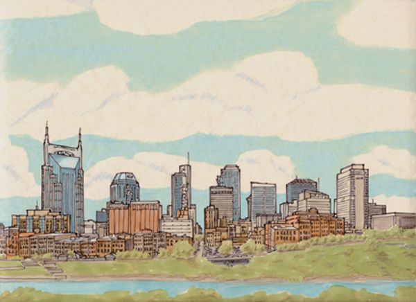 Nashville Skyline Sketch