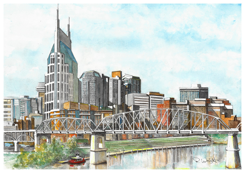 Nashville Skyline Sketch at Explore collection of