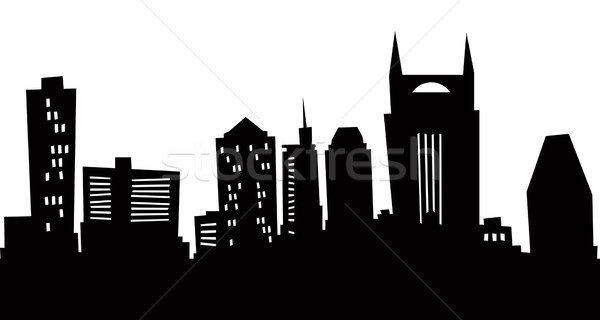 600x320 Cartoon Nashville Skyline Silhouette Stock Photo Brett Lamb - Nashville Skyline Sketch
