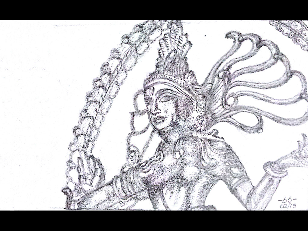 1024x768 Lord Of Dance - Nataraja Sketch
