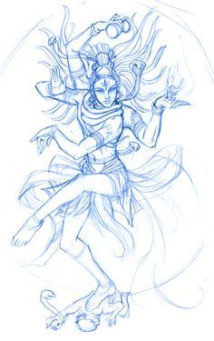 236x375 Shiva Nataraja Sketch Wip By Drawing - Nataraja Sketch