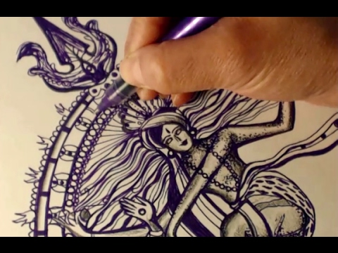 480x360 Speed Drawing Hindu God Shiva As Nataraja, The Lord Of Dance - Nataraja Sketch