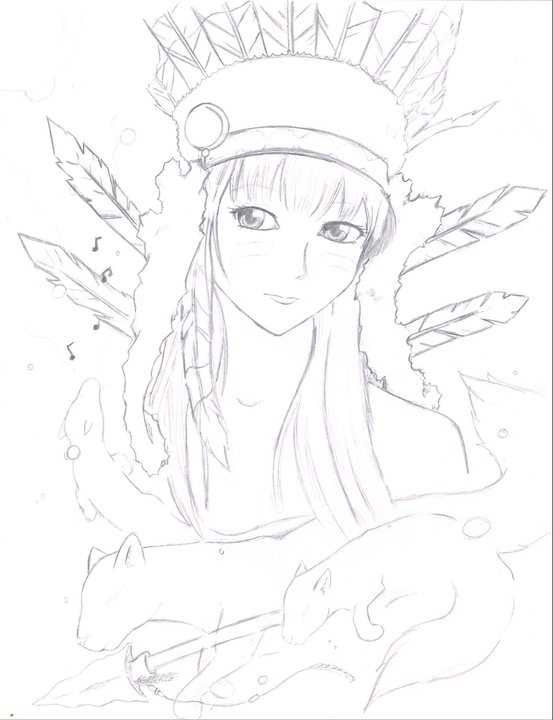 553x720 Native American Sketch By Sapheron Art - Native American Sketch