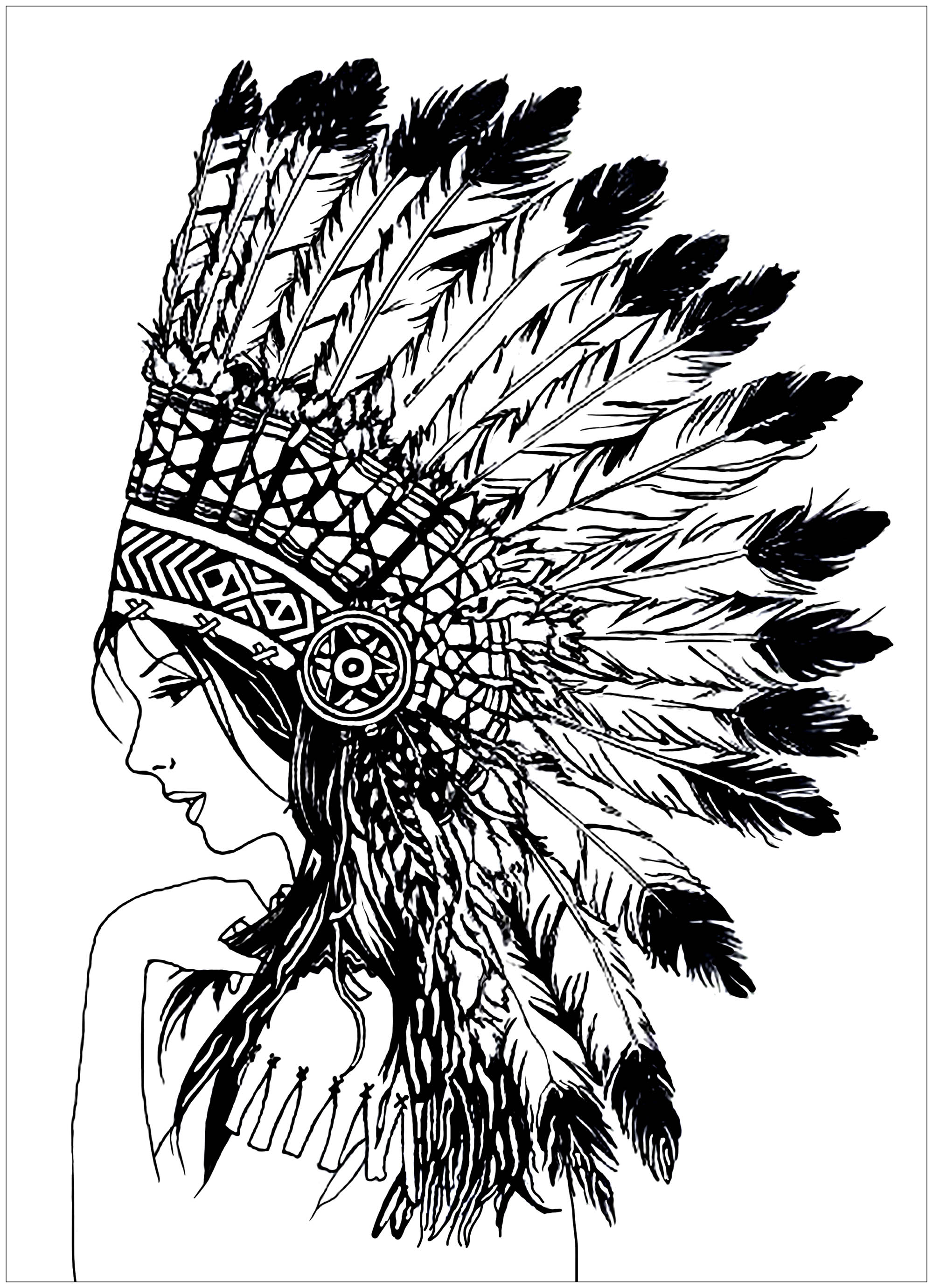 2000x2760 Native American - Native American Woman Sketch