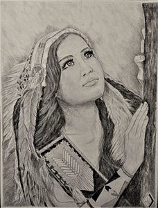 228x300 Native American Woman Drawings - Native American Woman Sketch