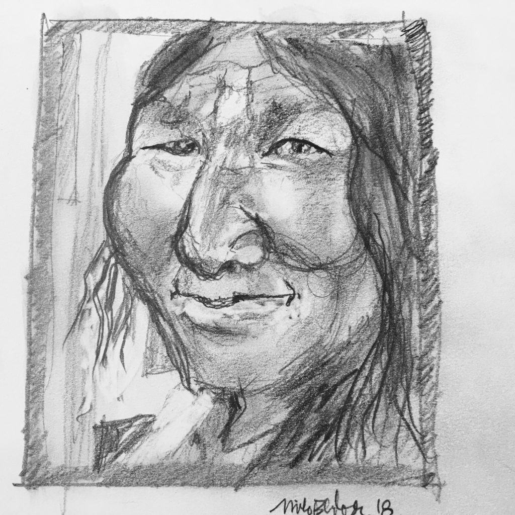 1024x1024 Native American Woman Sketch Mike Blaylock - Native American Woman Sketch
