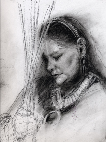 432x576 Native American Woman Wip - Native American Woman Sketch