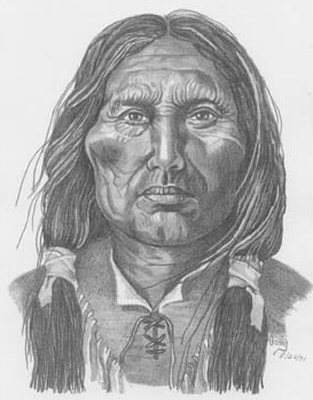 313x400 Native American Warrior Pencil Sketch - Native Sketches