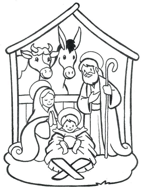 588x800 Free Nativity Coloring Pages For Kids Nativity Scene Coloring - Nativity Scene Sketch