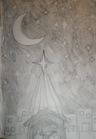 331x480 Nativity Scene Sketch - Nativity Scene Sketch