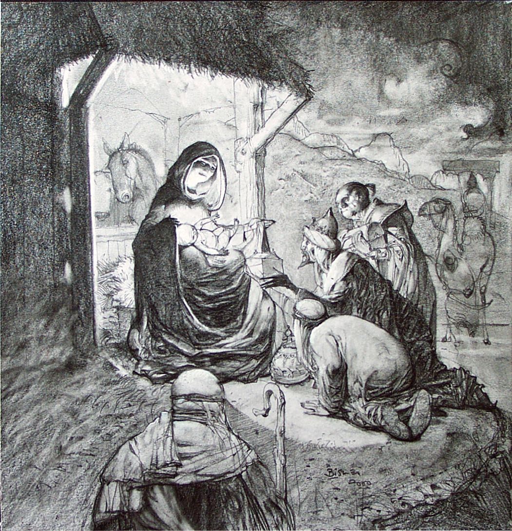 1051x1090 Bible (68) The Art Of Simon Bisley - Nativity Scene Sketch