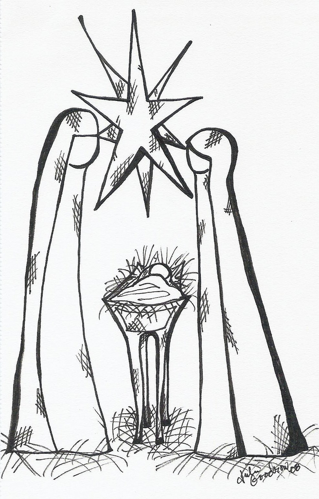 656x1024 Simple Nativity By Punkscrapper Kristen Bennett Marble - Nativity Sketch