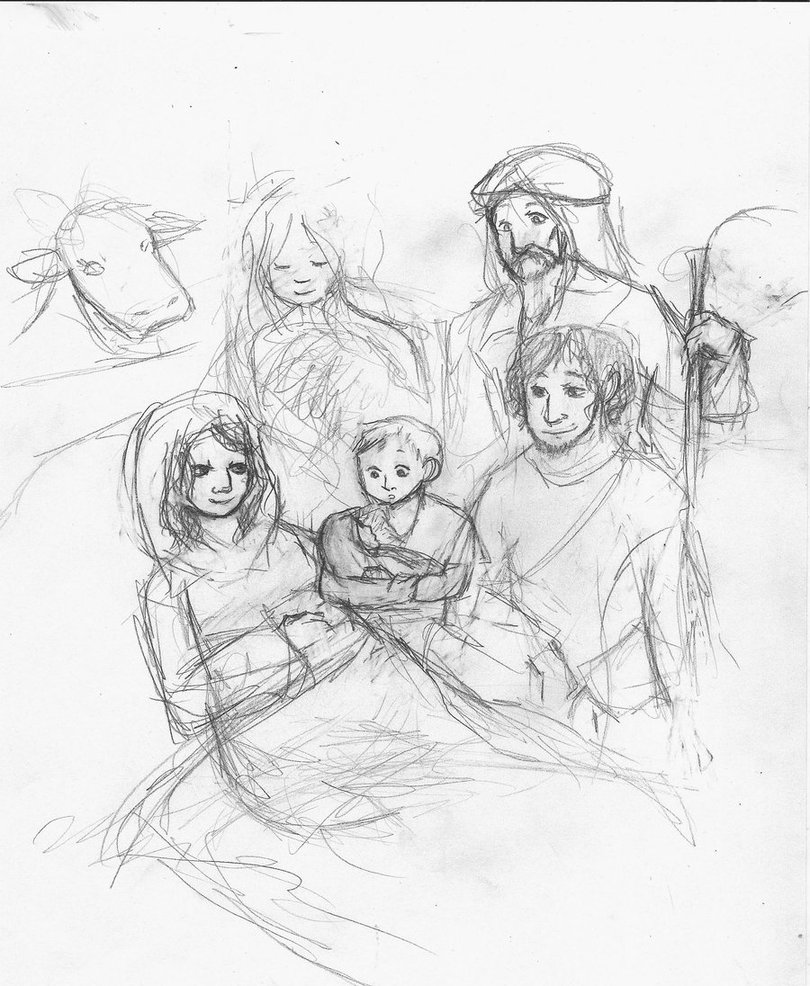 810x986 The Nativity Sketch By Chocolatesmybff - Nativity Sketch