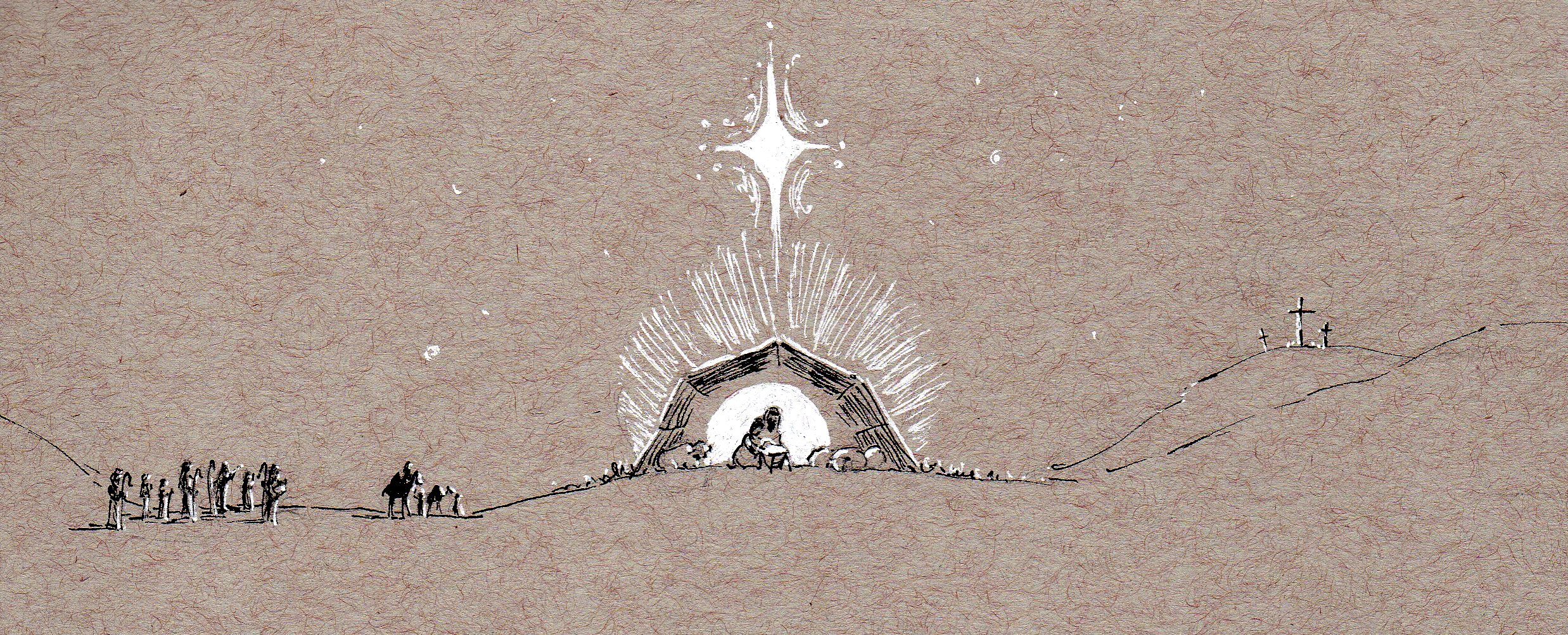 2475x1003 Drawings - Nativity Sketch