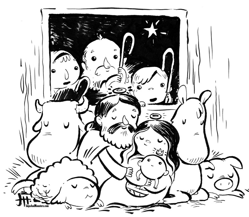 800x699 Free Nativity Sketch Download - Nativity Sketch