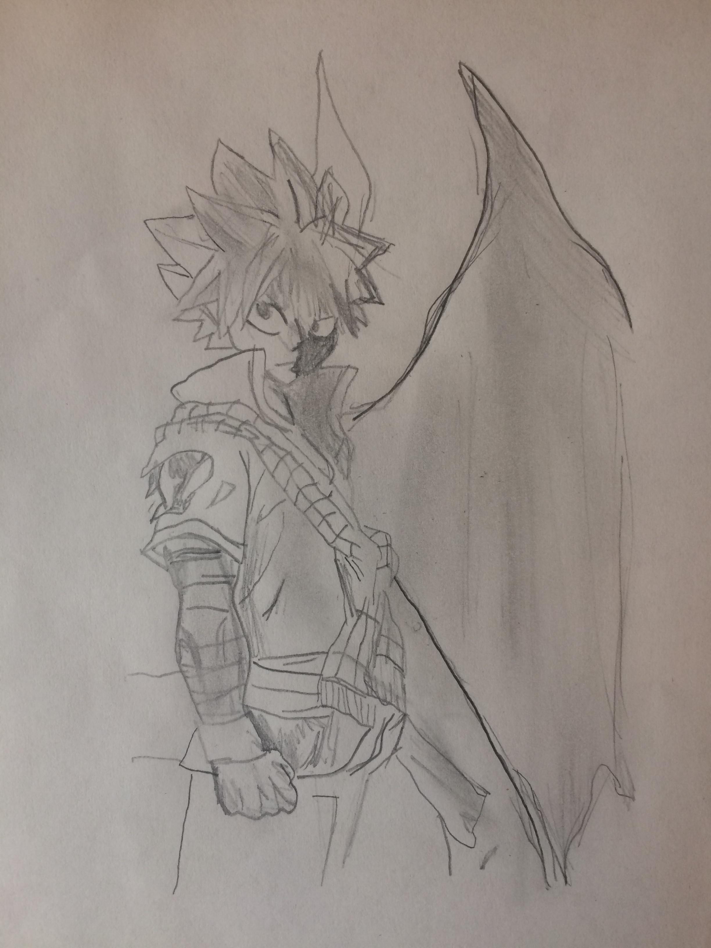 2448x3264 Natsu Dragneel Dragon Cry Sketch - Natsu Sketch
