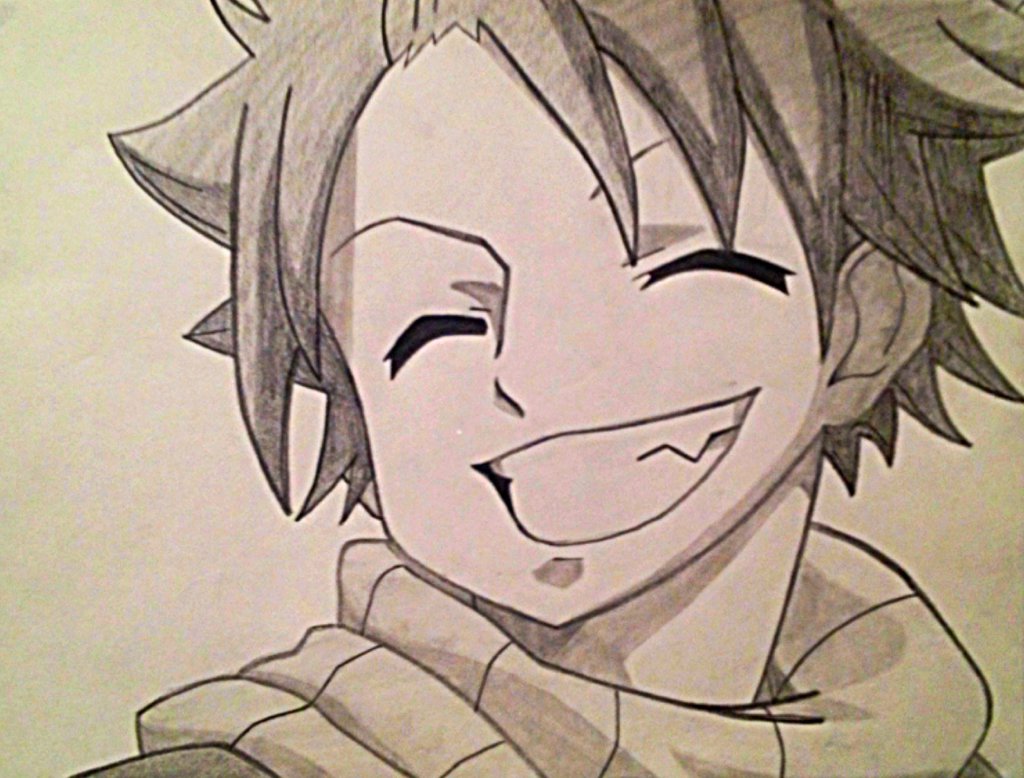 1024x778 Natsu Dragneel Sketch By Falcofan100 - Natsu Sketch
