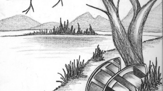 570x320 Natural Scene For Drawing Best Nature Scene Drawing - Natural Scene Sketch