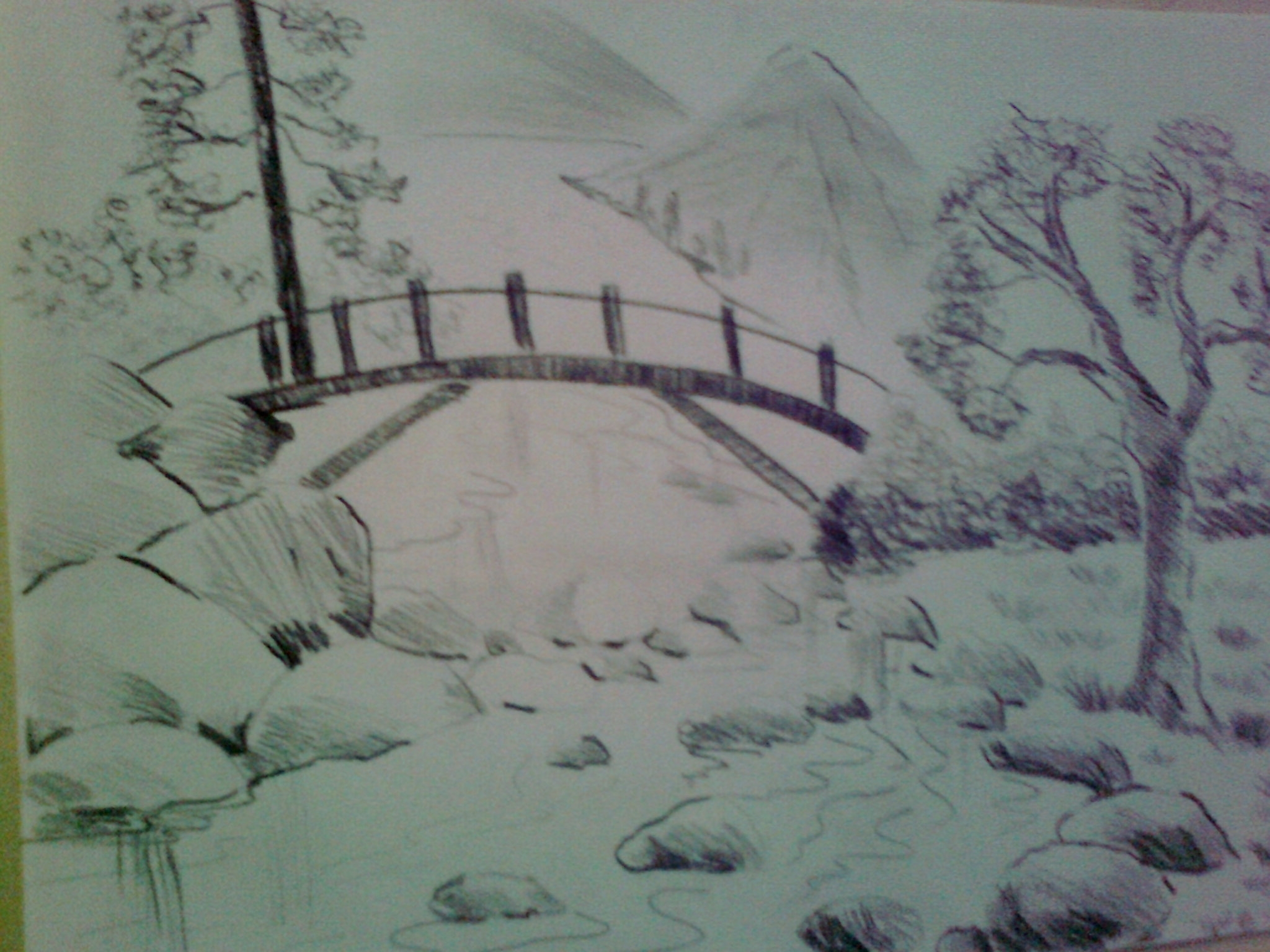 2048x1536 Sketch Painting Of Nature Natural Scene For Drawing Best Nature - Natural Scene Sketch