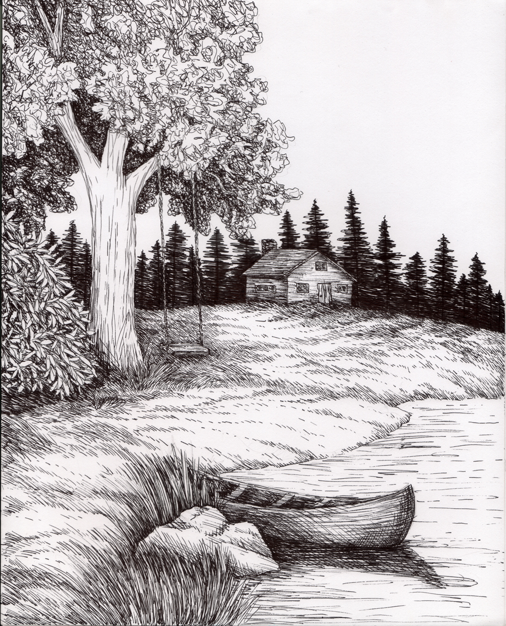 Natural Scenery Pencil Drawing Images scenery