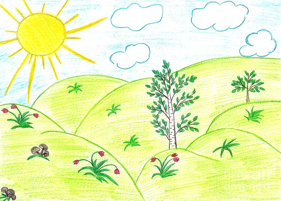 900x642 Pictures Kid Nature Sketches, - Nature Sketch For Kids