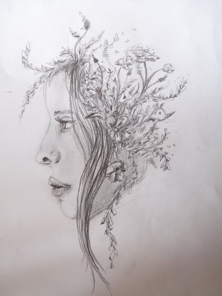 774x1032 Sketch For One With Nature By Rominique - Nature Sketch Pictures