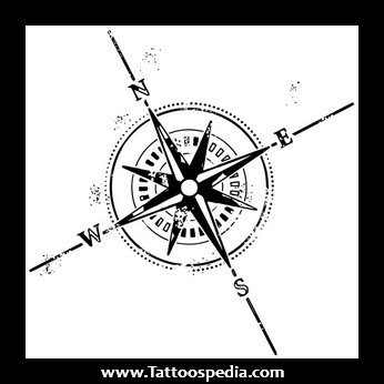 346x346 Nautical Compass Rose Tattoos - Nautical Compass Sketch