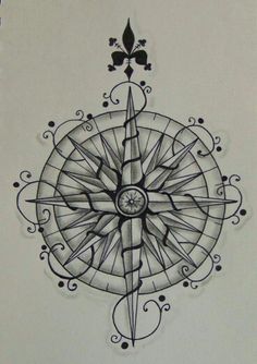 236x334 Nautical Compass Drawing - Nautical Compass Sketch