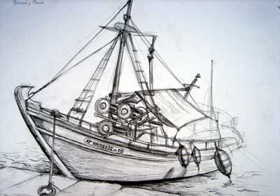 400x280 Drawn Yacht Nautical Ship - Nautical Sketches
