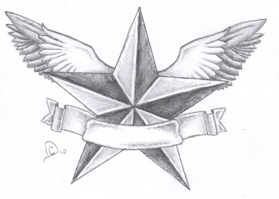 900x643 Large Nautical Star Tattoo Design Inked On Girl S Neck Back A - Nautical Star Sketch