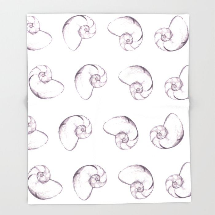700x700 Nautilus Sketch Throw Blanket By Angelamichelle Society6 - Nautilus Sketch