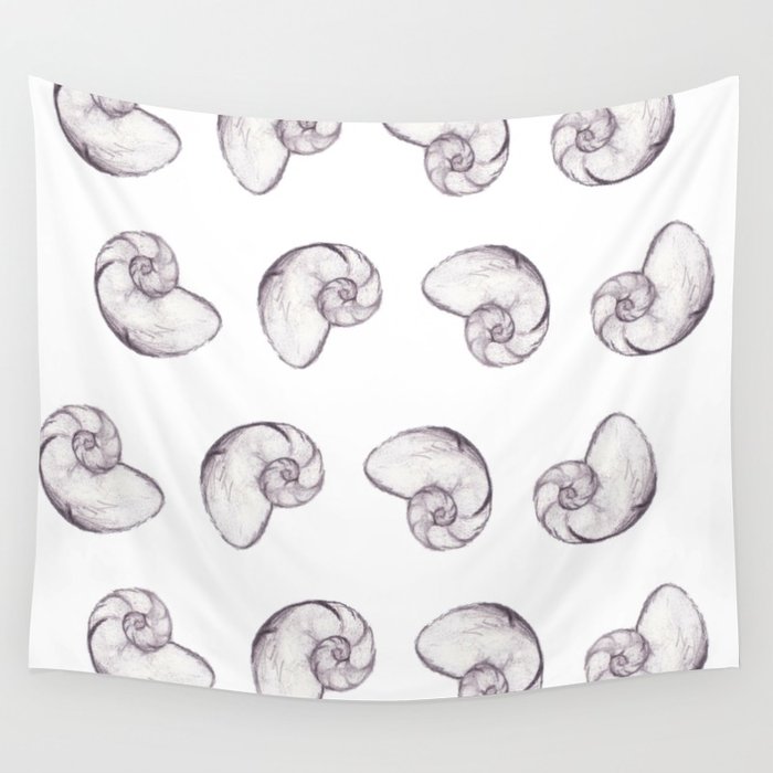 700x700 Nautilus Sketch Wall Tapestry By Angelamichelle Society6 - Nautilus Sketch
