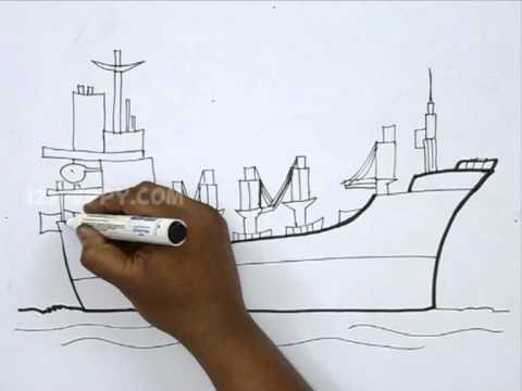 480x360 How To Draw A Cargo Ship - Navy Ship Sketch