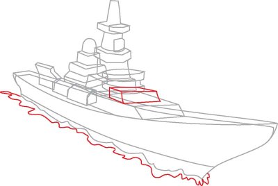 400x268 5. Draw The Waves - Navy Ship Sketch