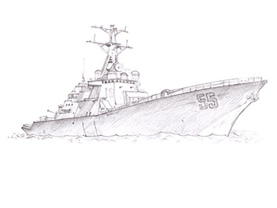 Navy Ship Sketch at PaintingValley.com | Explore collection of Navy ...