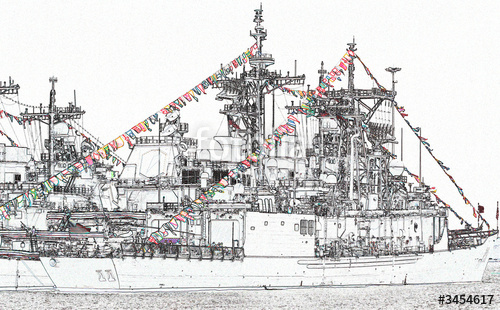 500x310 Navy Sketch Stock Photo And Royalty Free Images On - Navy Ship Sketch