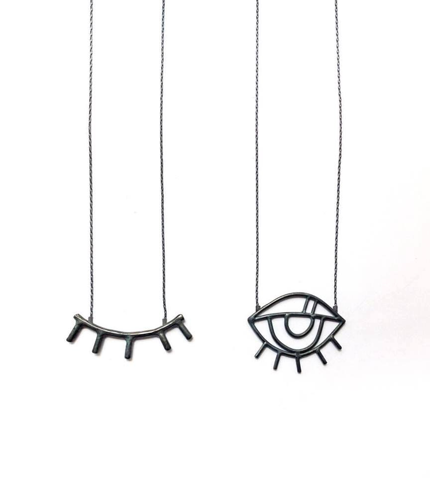 864x960 Eye Necklace Long Sketch Pendant Of Open Or Closed Eye Line Etsy - Necklace Sketch