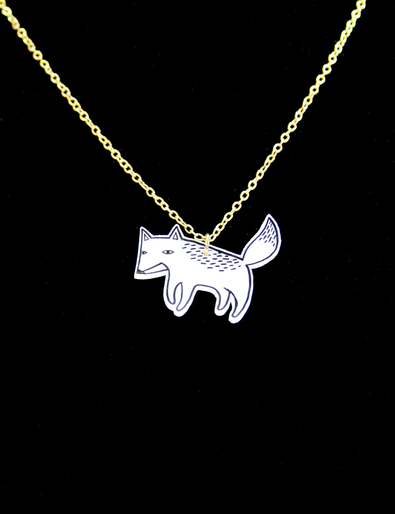 800x1041 Fox Sketch Necklace - Necklace Sketch